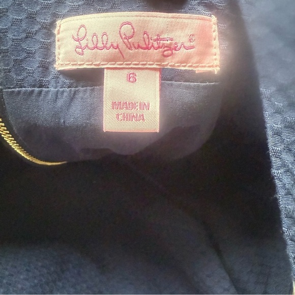 Lilly Pulitzer Delia True Navy Catch A Ray Embroidered Shift Dress - Picture 6 of 7